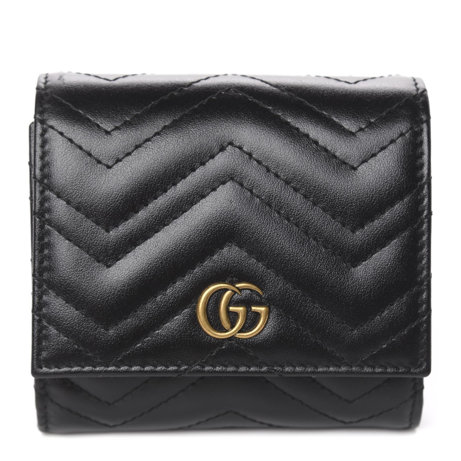 Gucci GG MARMONT COMPACT Leather Calfskin Wallet Case