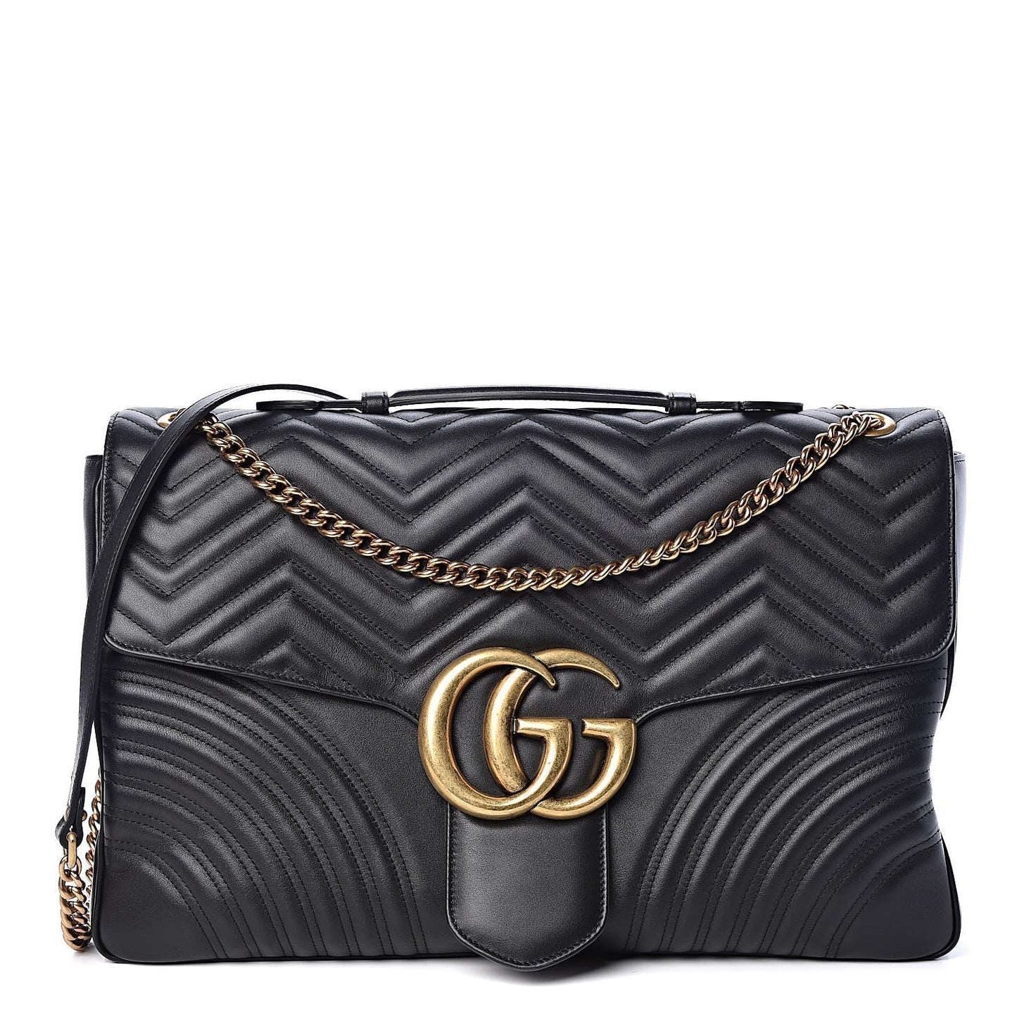 Gucci GG MARMONT MAXI Matelasse Leather Calfskin Top Handle Shoulder Bag