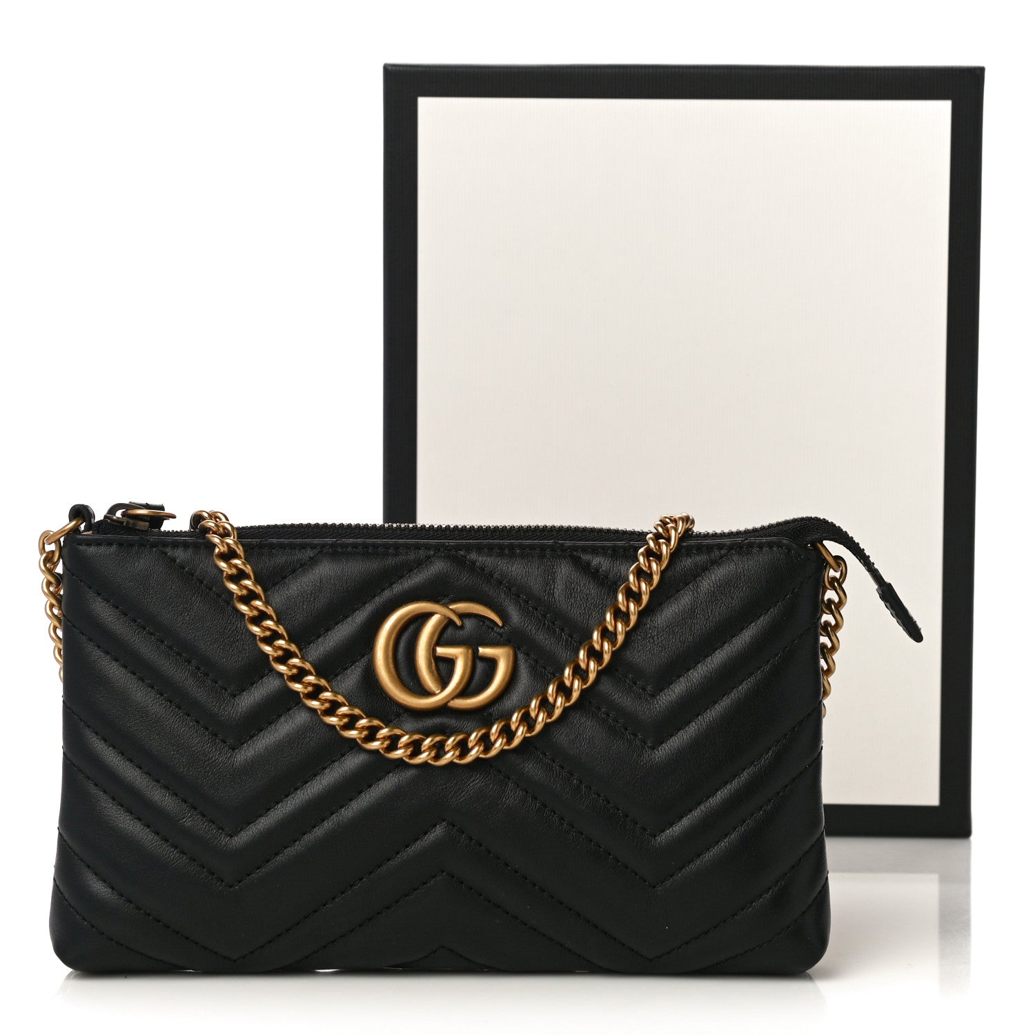 Gucci GG MARMONT Matelasse Calfskin Mini Chain Travel Bag