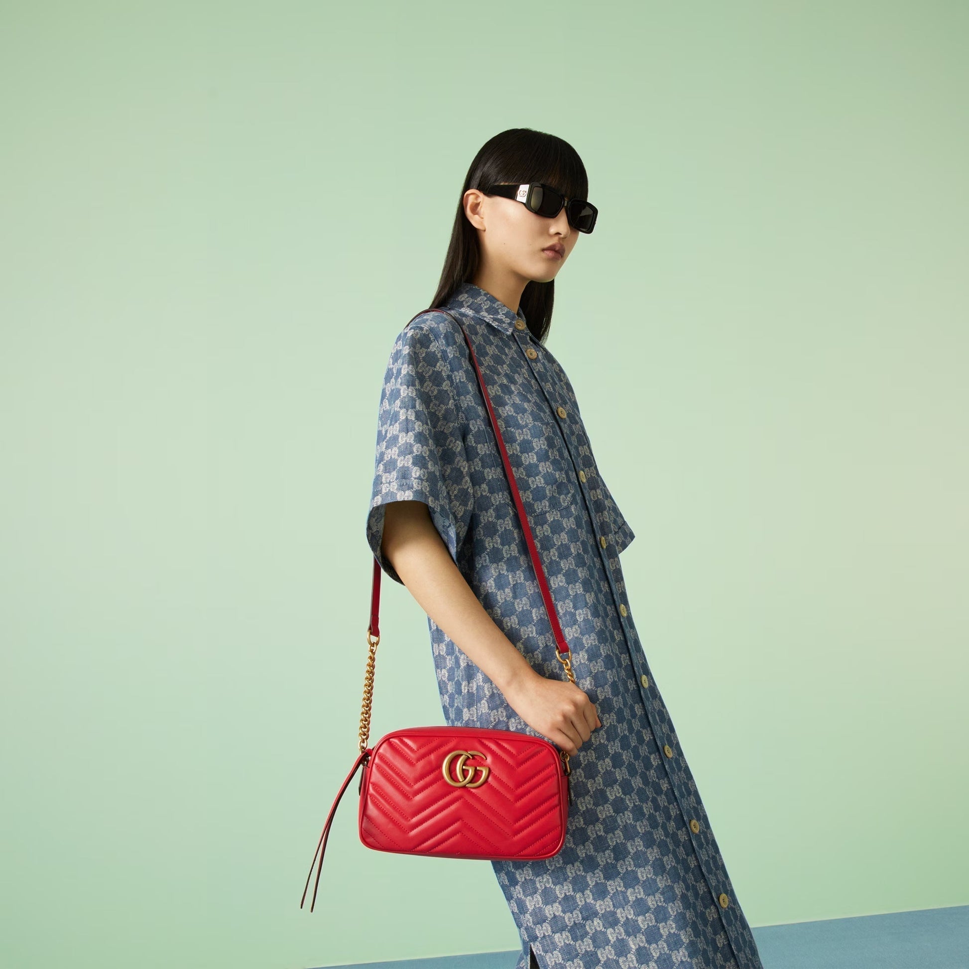 Gucci GG MARMONT Matelasse Leather Calfskin Crossbody Bag