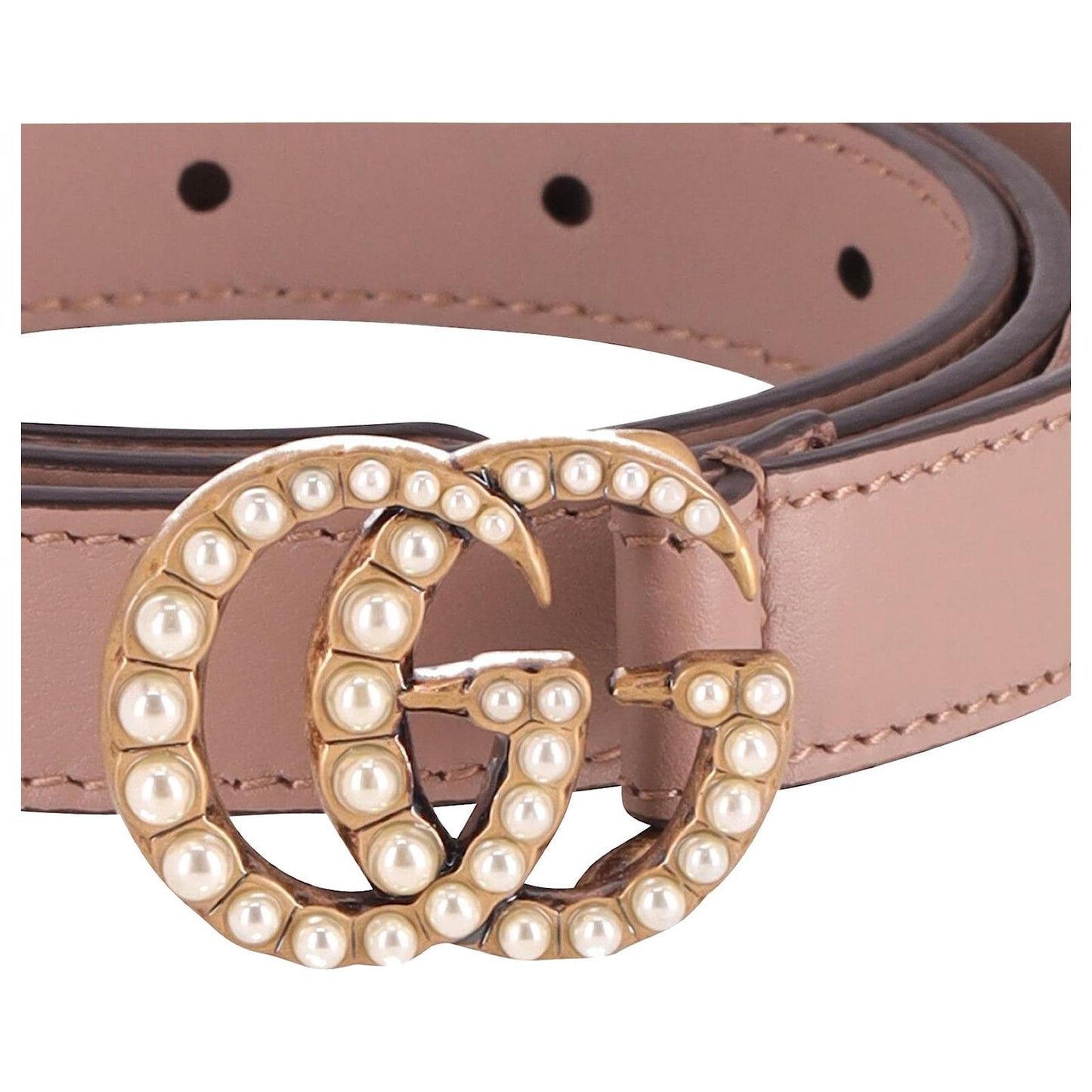 Gucci PEARL DOUBLE G 20MM Calfskin Belt