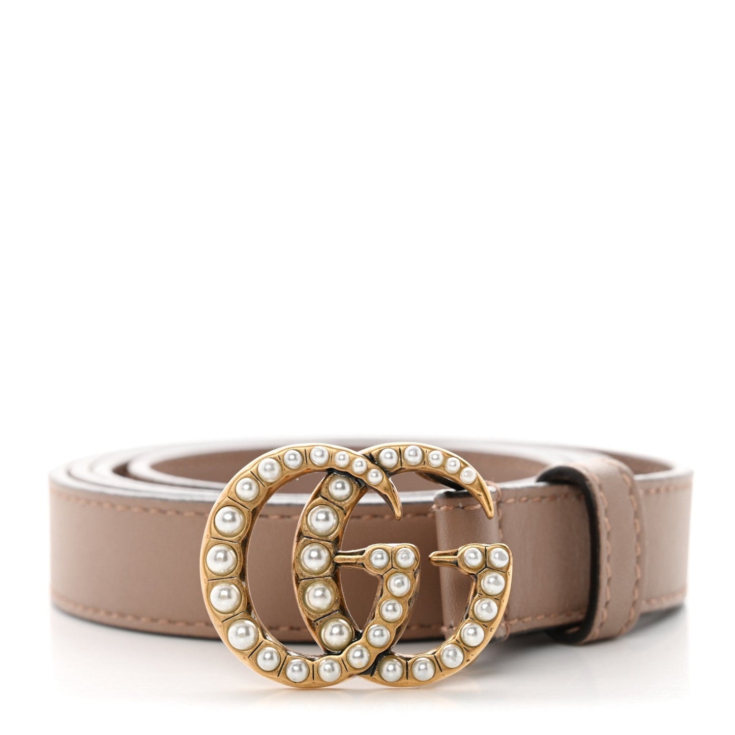Gucci PEARL DOUBLE G 20MM Calfskin Belt