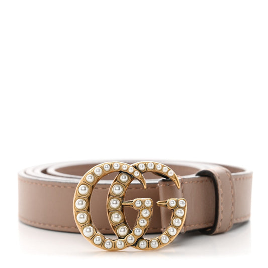 Gucci PEARL DOUBLE G 20MM Calfskin Belt