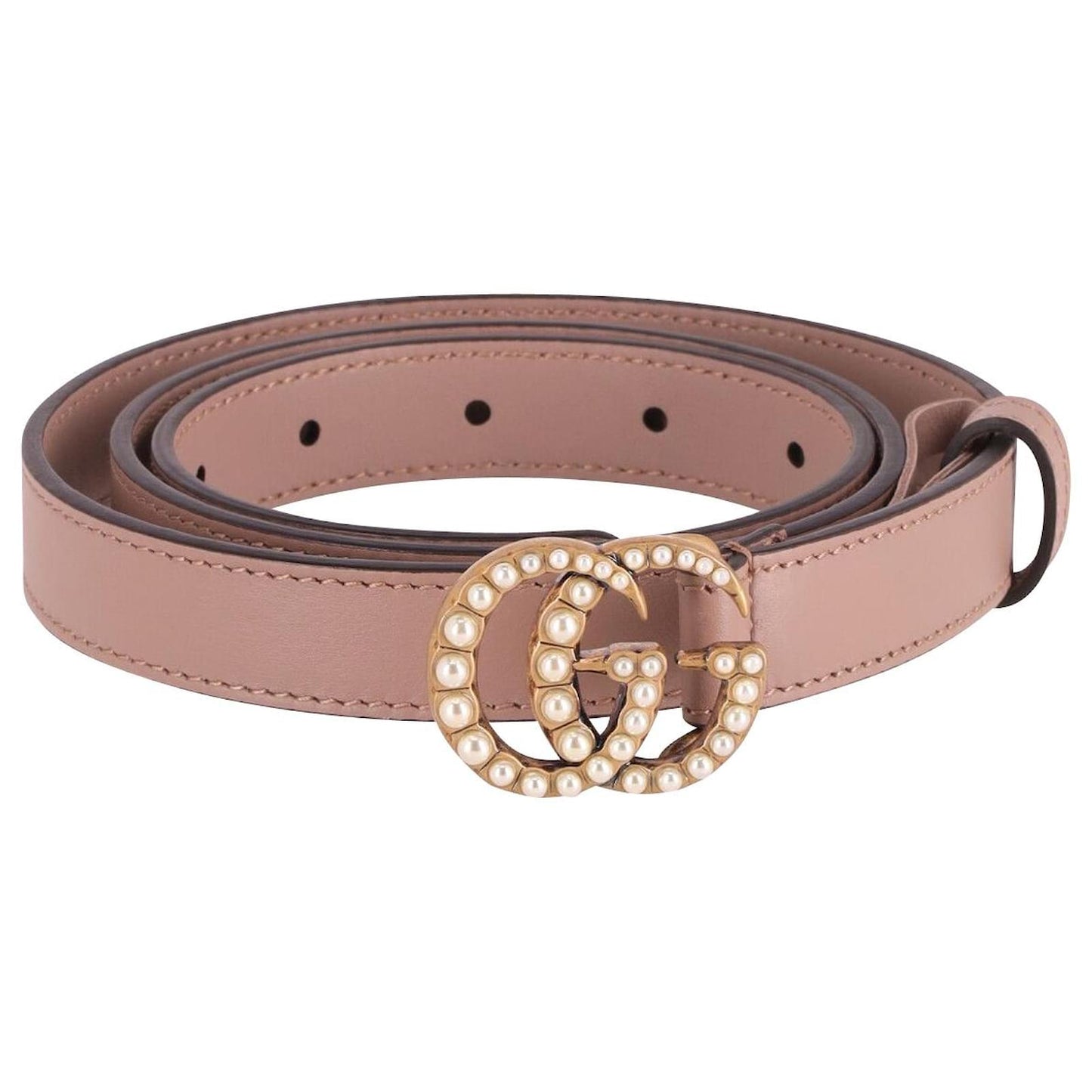 Gucci PEARL DOUBLE G 20MM Calfskin Belt