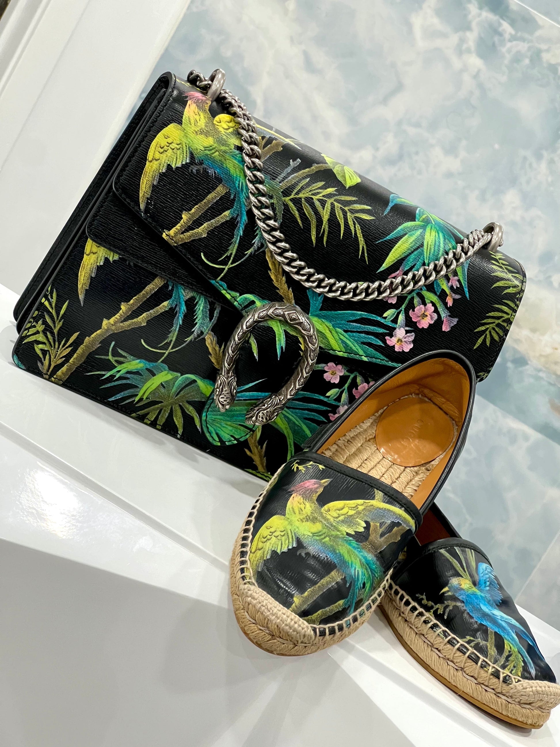 Gucci TROPICAL PRINT DIONYSUS Calfskin Medium Shoulder Bag