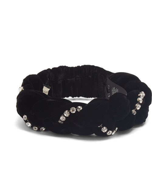 Gucci CRYSTAL BRAIDED VELVET HEADBAND Travel Bag