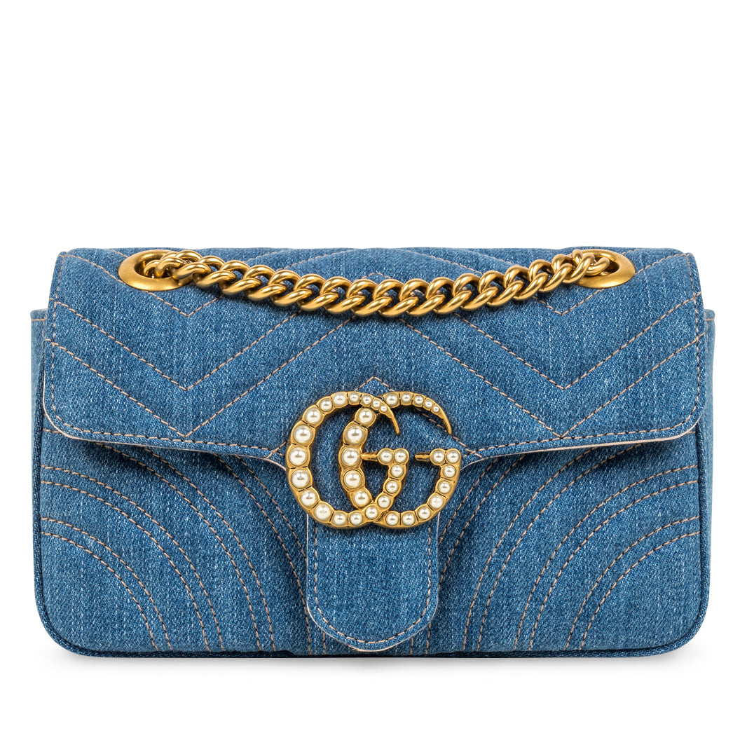 Gucci Marmont Shoulder Bag Denim Mini