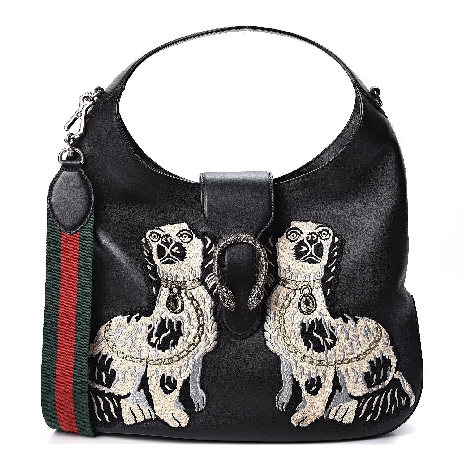 Gucci KING CHARLES SPANIEL DOGS DIONYSUS Calfskin Large Shoulder Bag