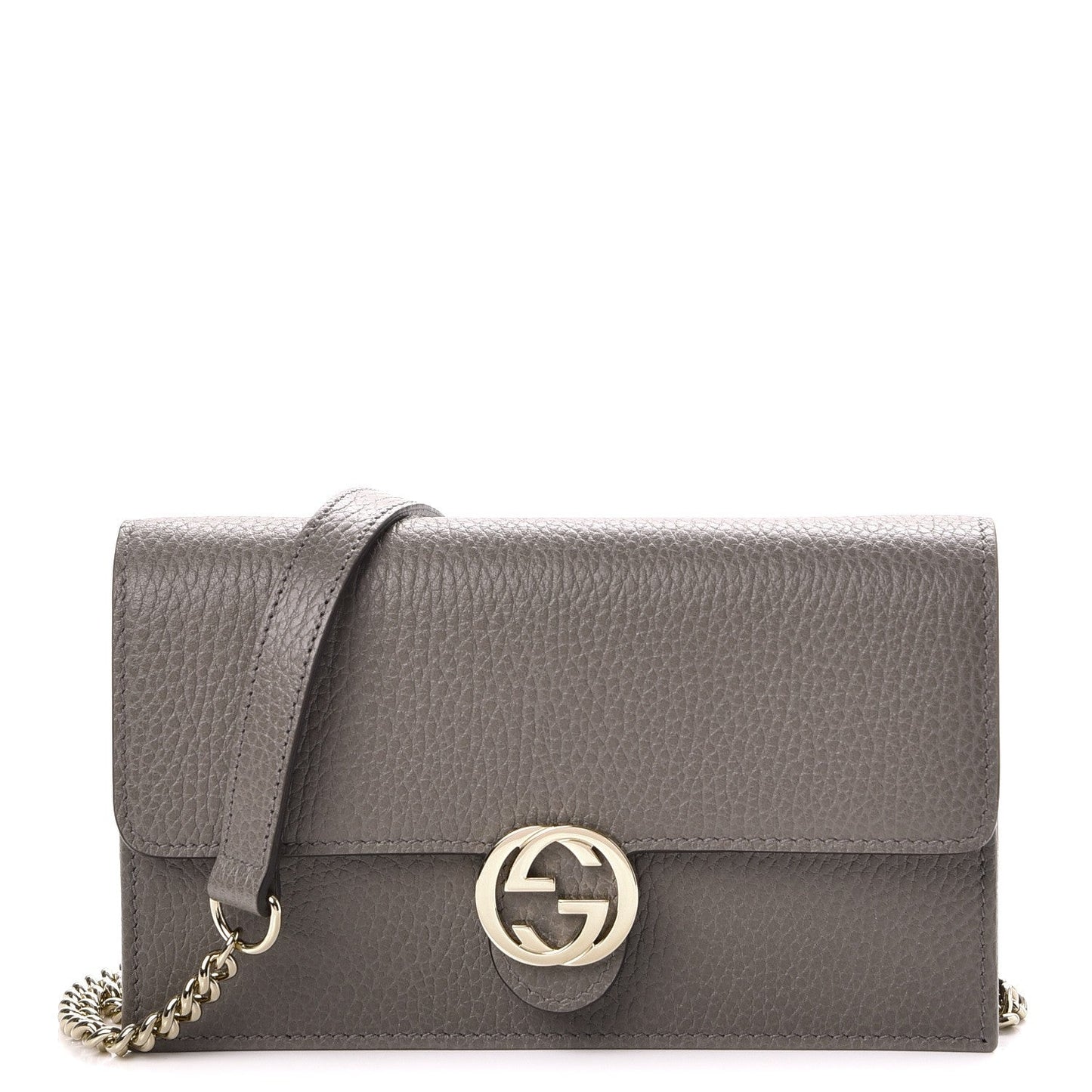 Gucci DOLLAR GG ON Calfskin Chain Wallet Case Chain 1