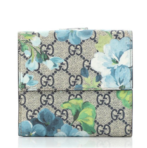 Gucci GG BLOOMS FRENCH Flap Wallet Case