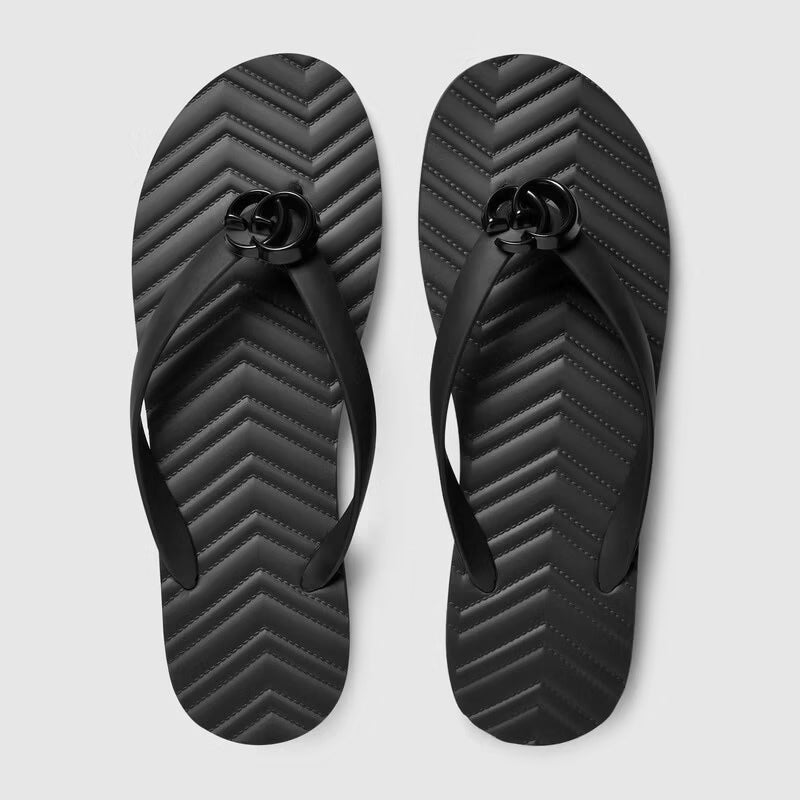 Gucci GG FLIP FLOPS Black Logo Travel Bag