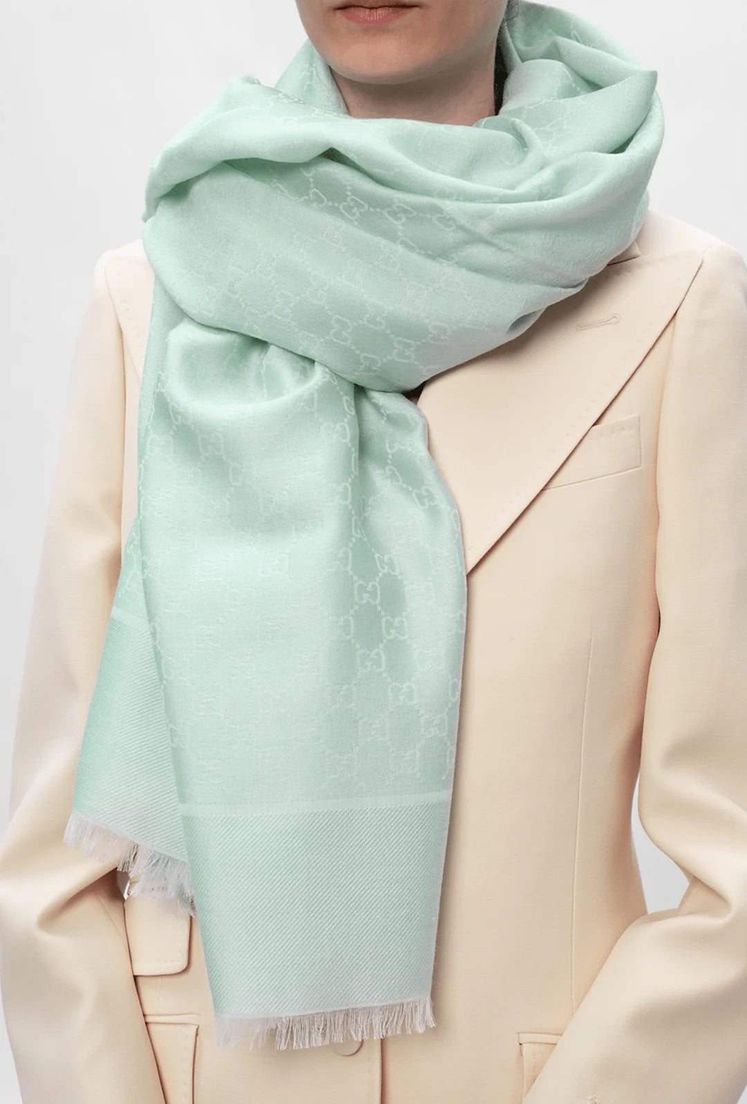 Gucci GG SILK SCARF SHAWL Wool Logo Apparel