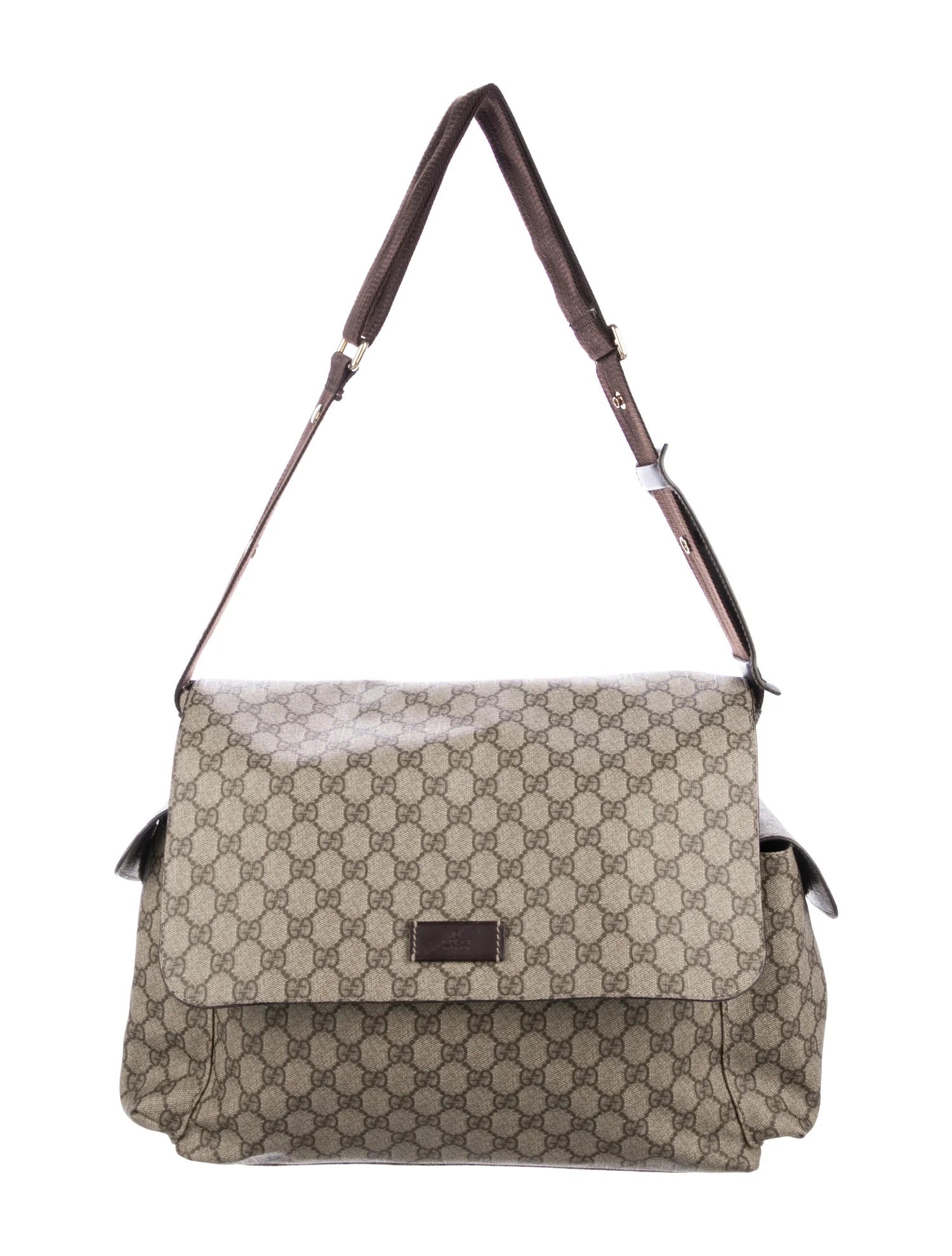 Gucci GG SUPREME SELLERIA DIAPER Monogram Calfskin Travel Bag