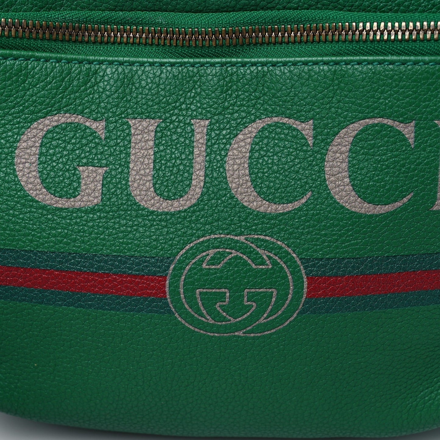Gucci GG GRAINED Leather Calfskin Logo Belt