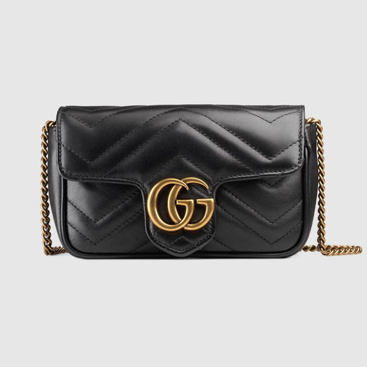 Gucci GG MARMONT SUPER Leather Calfskin Mini Chain Travel Bag