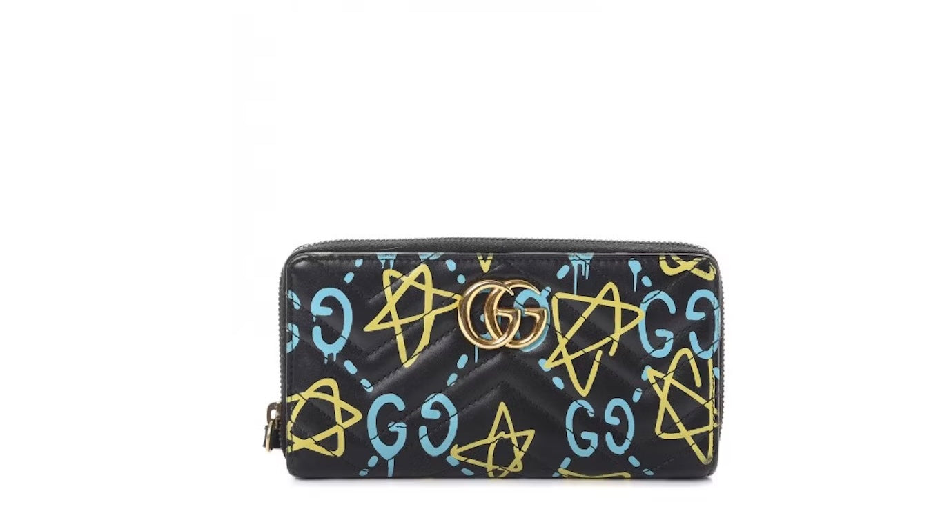 Gucci GG MARMONT GHOST ZIP AROUND Wallet Case