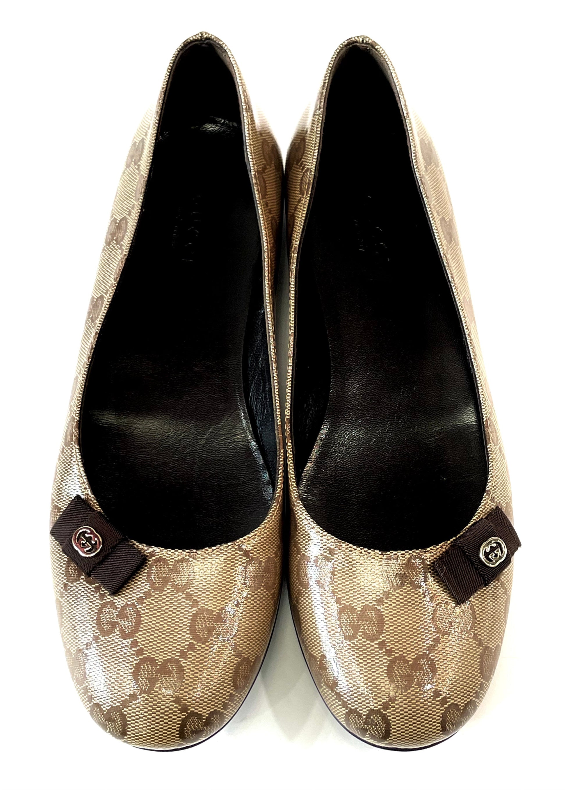 Gucci GG CRYSTAL COATED BALLET FLATS Monogram Canvas Apparel
