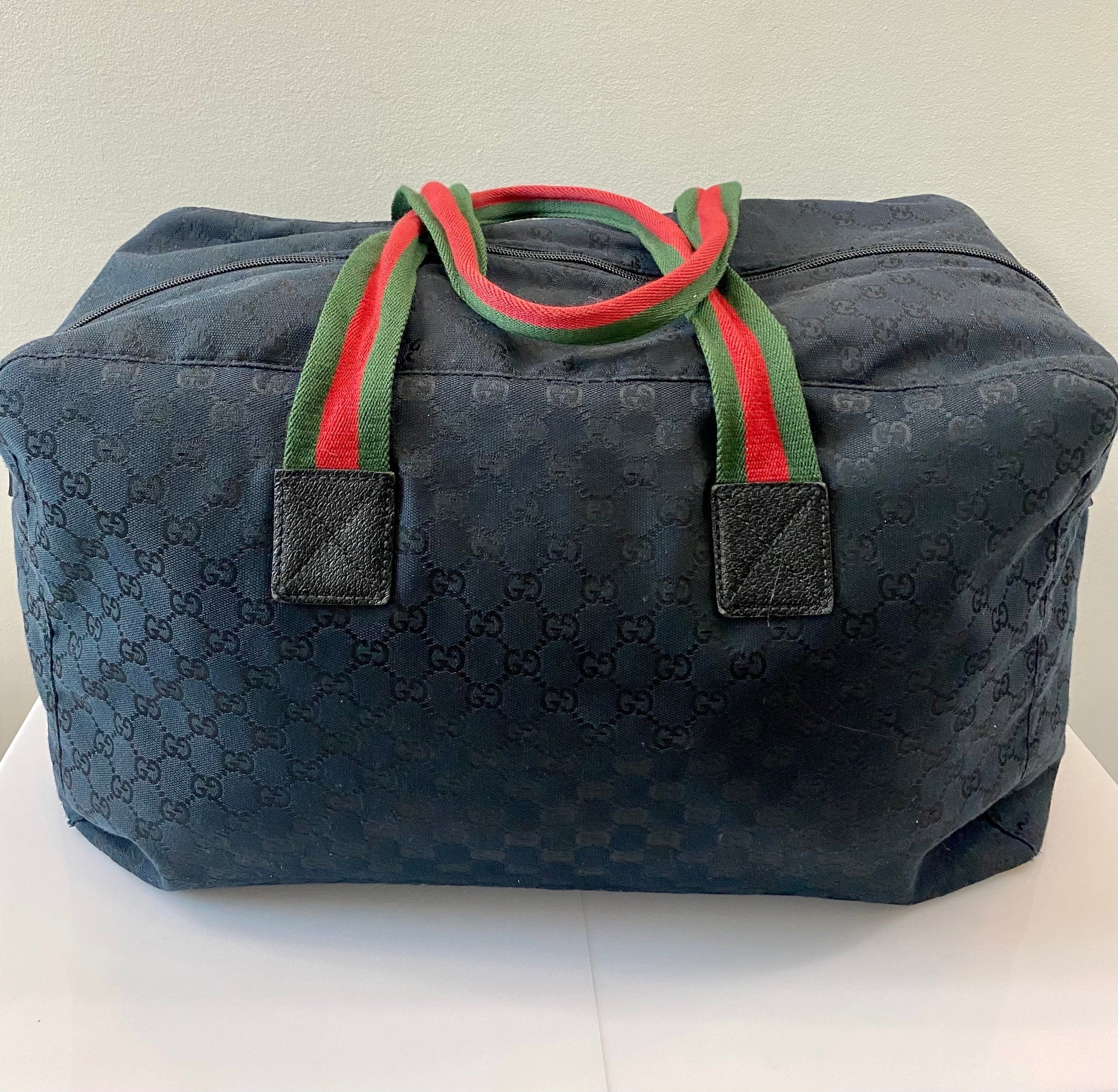 Gucci GG WEB CARRY-ON DUFFLE Monogram Travel Bag