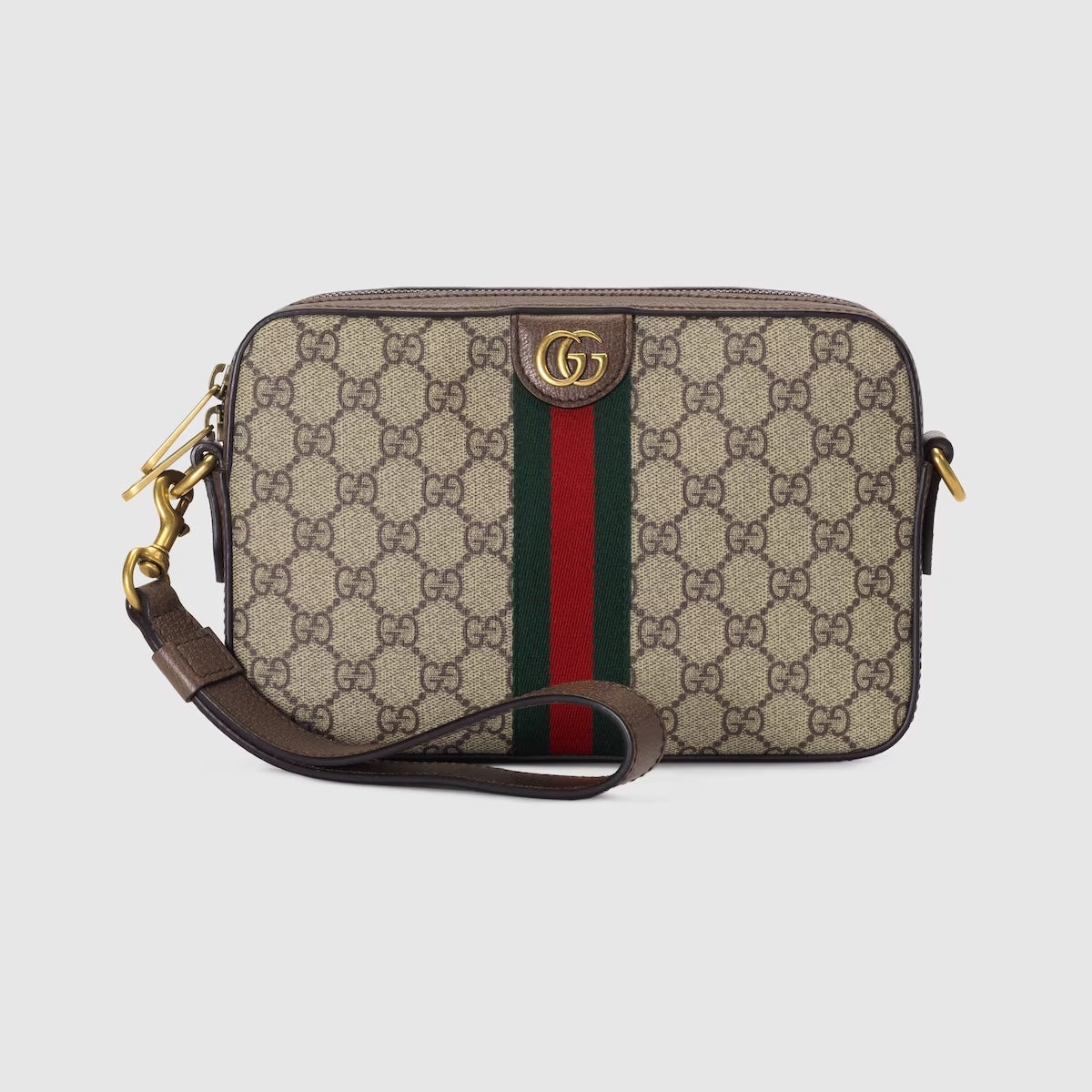 Gucci GG SUPREME OPHIDIA WRISTLET Monogram Crossbody Bag