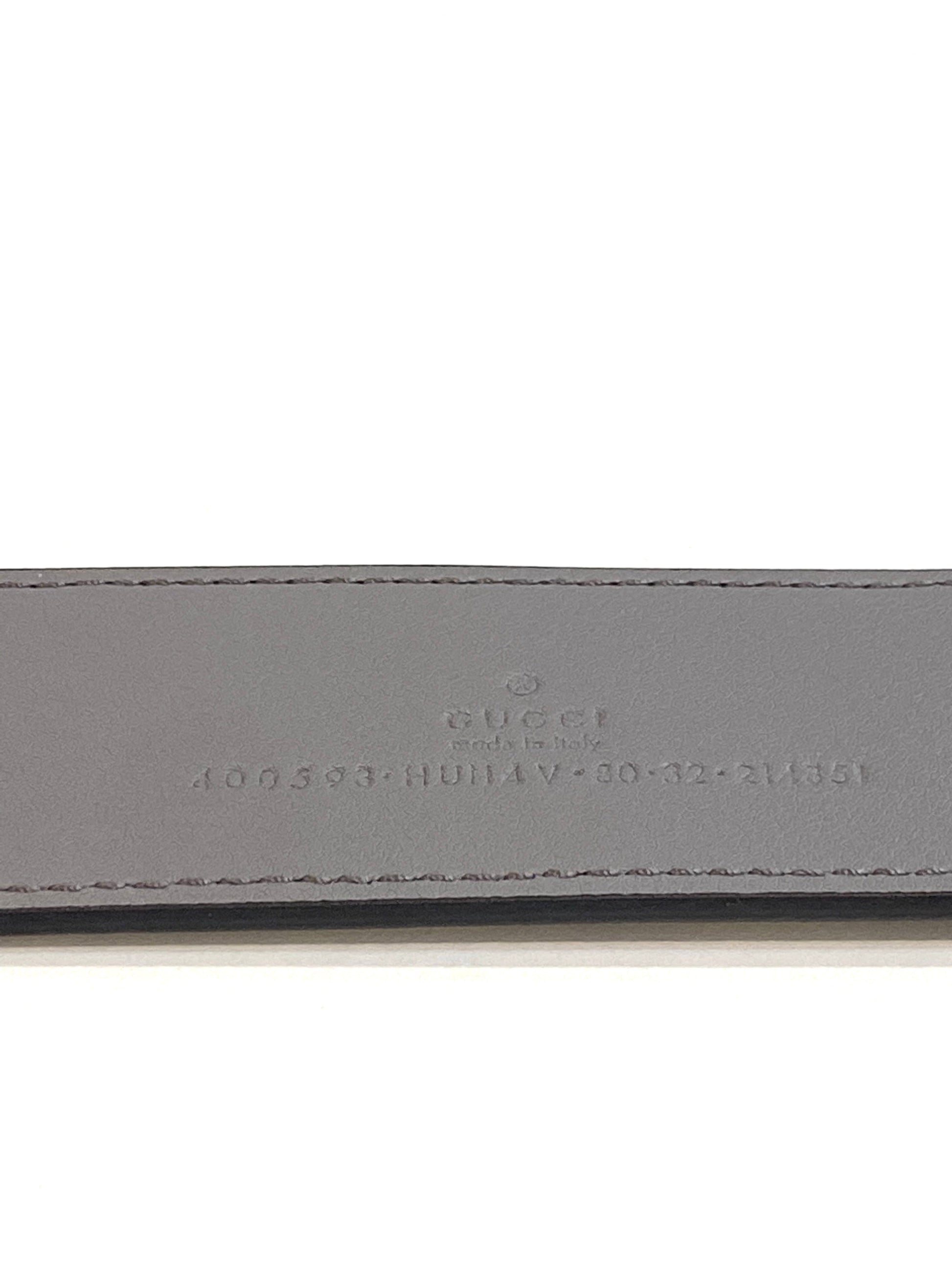Gucci GG SUPREME PLUTONE ENAMEL GG Monogram Calfskin Belt