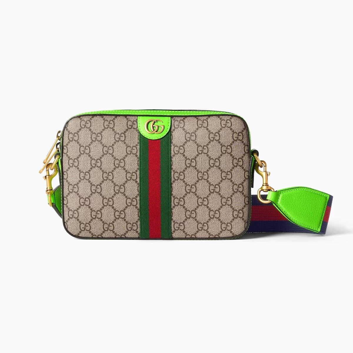 Gucci GG SUPREME OPHIDIA WRISTLET Small Crossbody Bag