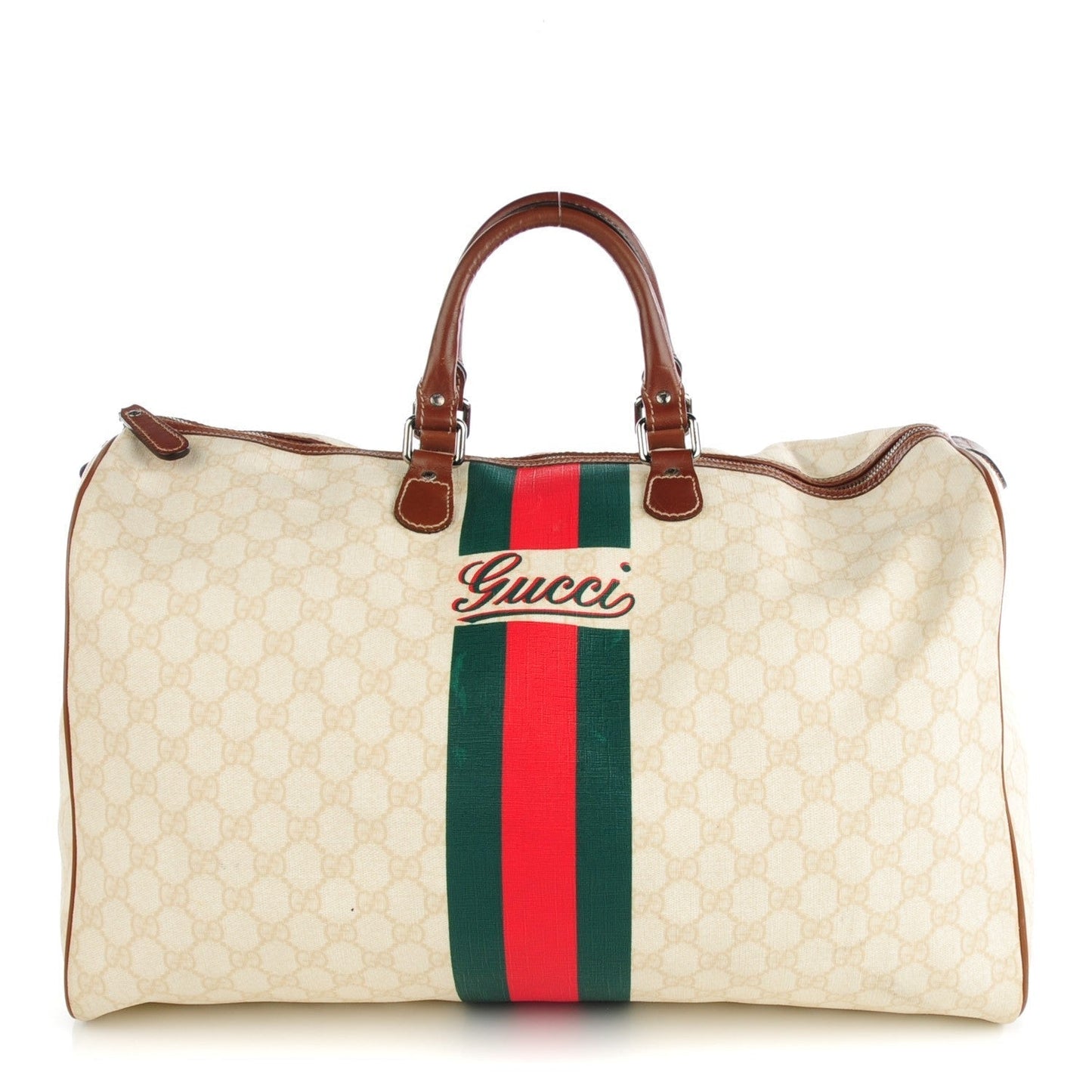 Gucci GG SUPREME WEB DUFFLE Large Travel Bag