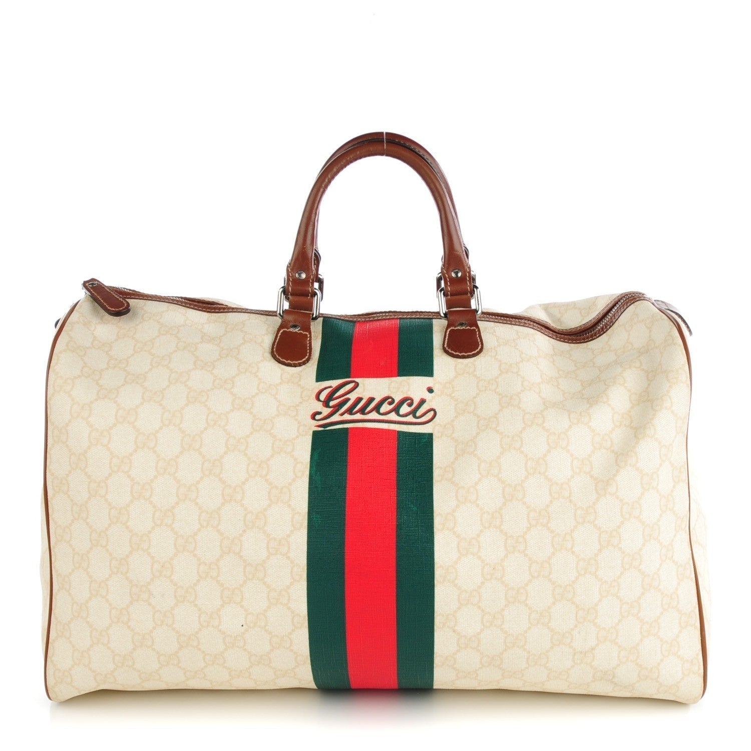 Gucci GG SUPREME WEB DUFFLE Large Travel Bag