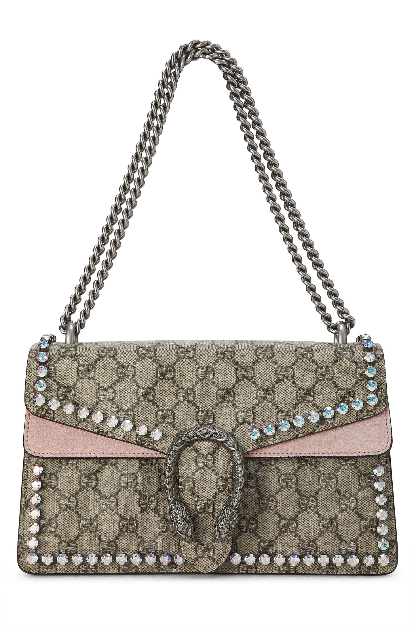 Gucci GG SUPREME DIONYSUS CRYSTAL Monogram Suede Medium Shoulder Bag