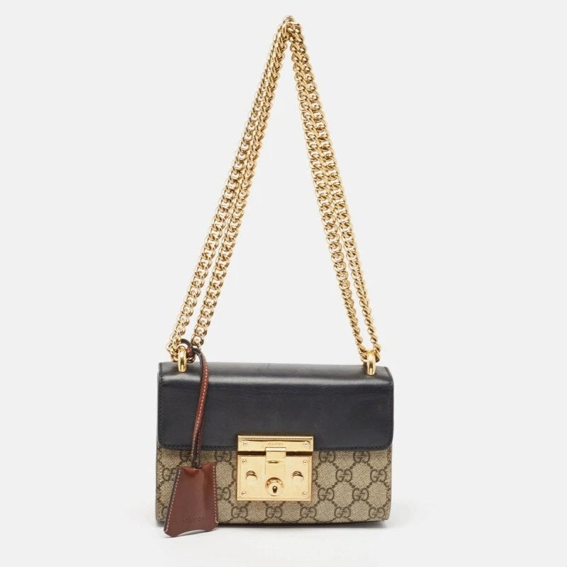 Gucci GG SUPREME PADLOCK Small Chain Handbag