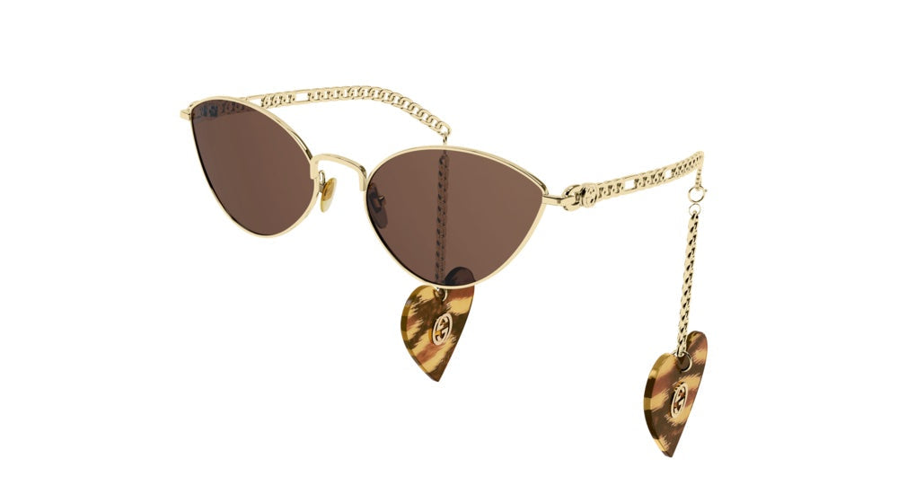 Gucci CAT-EYE Gold Chain Sunglasses