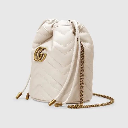 Gucci GG MARMONT Quilted Leather Mini Bucket Bag