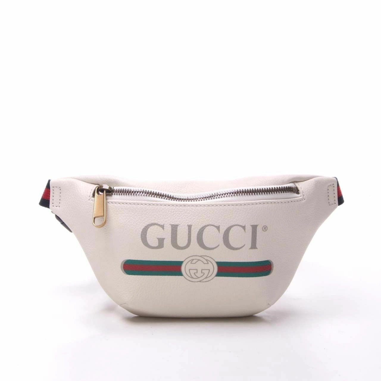 Gucci GRAINED WEB Calfskin Large Logo Belt