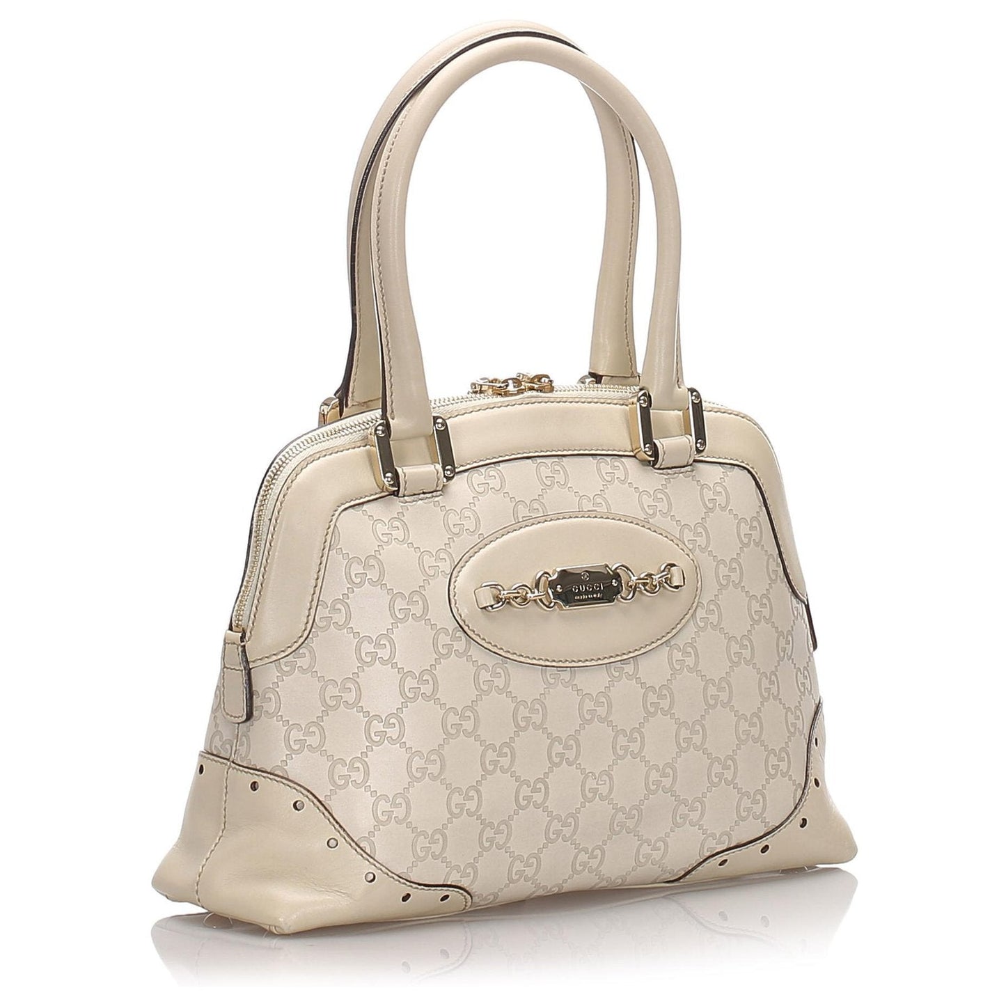 Gucci HORSEBIT PLAQUE Calfskin Logo Shoulder Bag