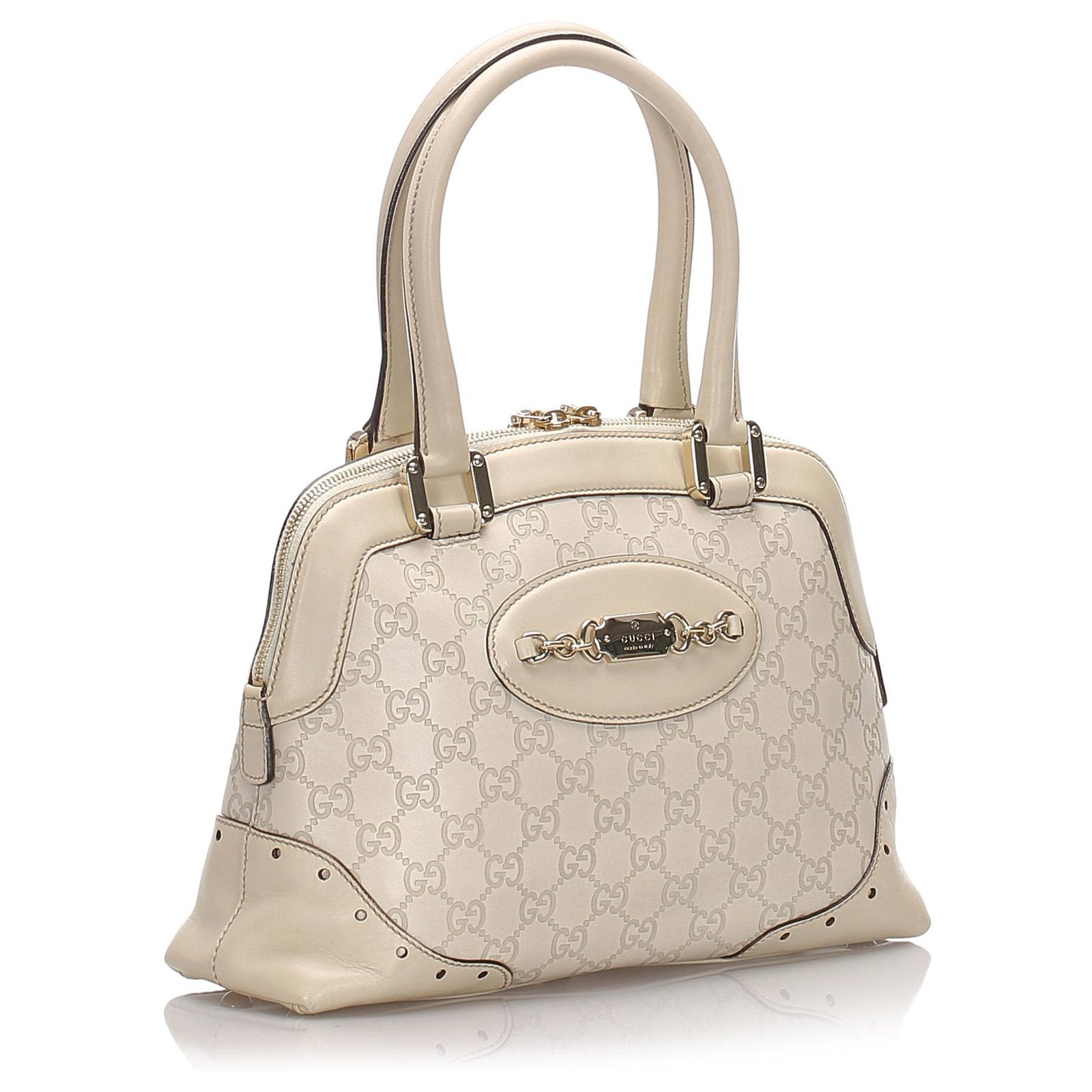 Gucci HORSEBIT PLAQUE Calfskin Logo Shoulder Bag