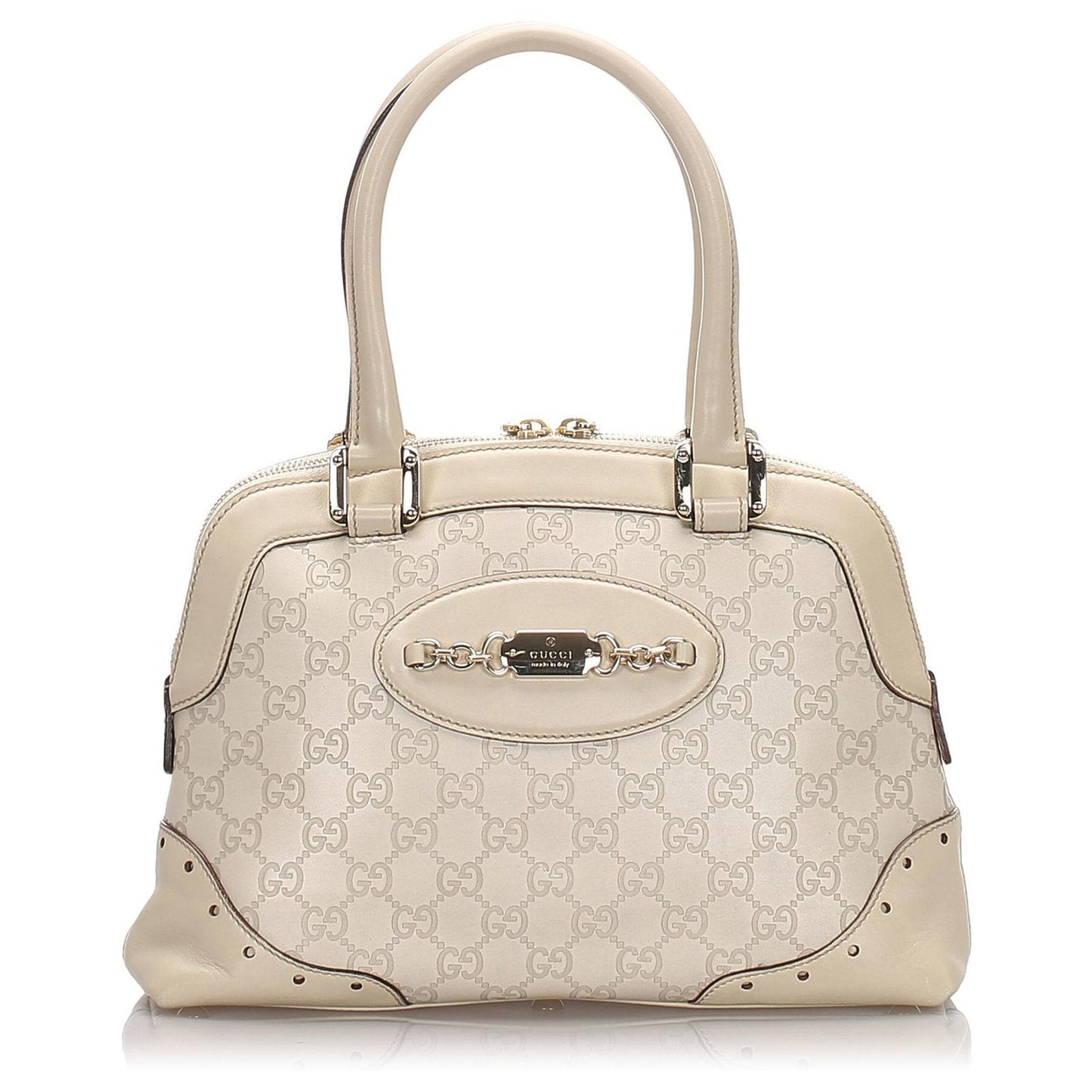 Gucci HORSEBIT PLAQUE Calfskin Logo Shoulder Bag