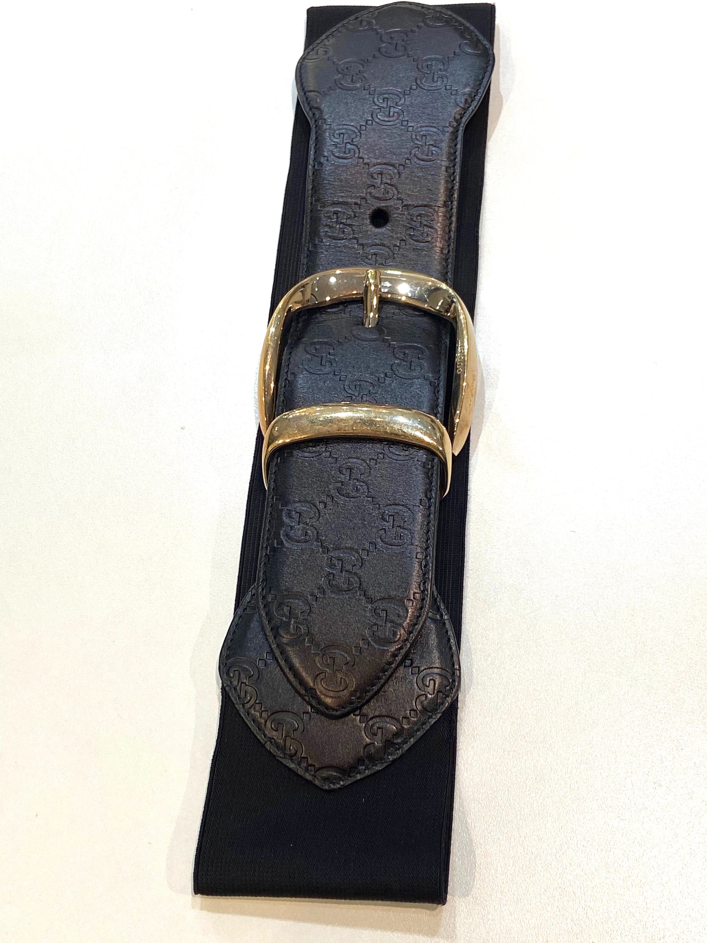 Gucci & ELASTIC WIDE Leather Belt