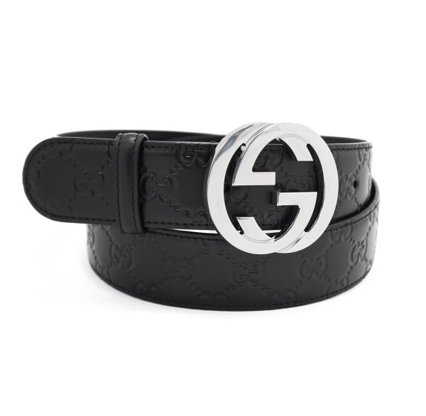 Gucci G EMBOSSED Leather Belt