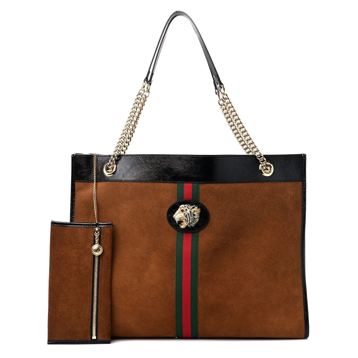 Gucci LINEA RAJAH Suede Large Tote Bag