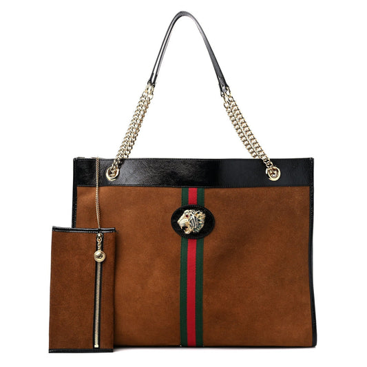Gucci LINEA RAJAH Suede Large Tote Bag