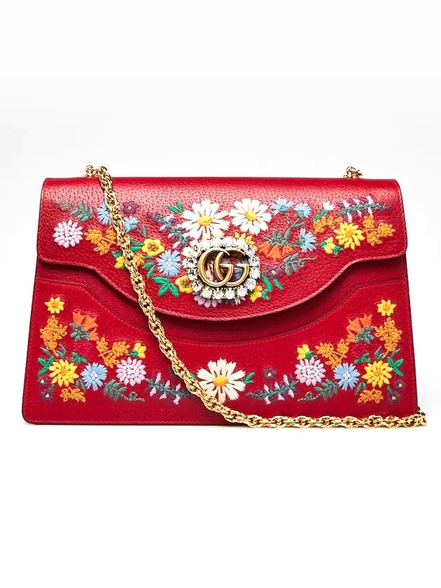 Gucci LINEA RICAMI FLORAL Large Shoulder Bag