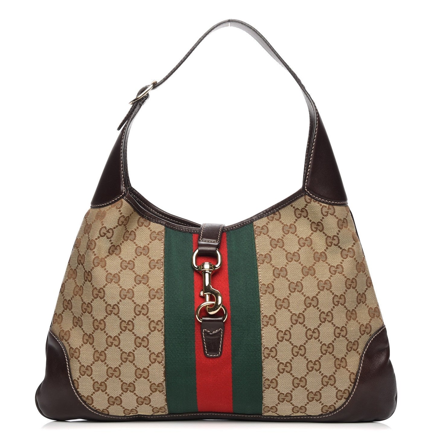Gucci WEB JACKIE O BOUVIER Monogram Shoulder Bag