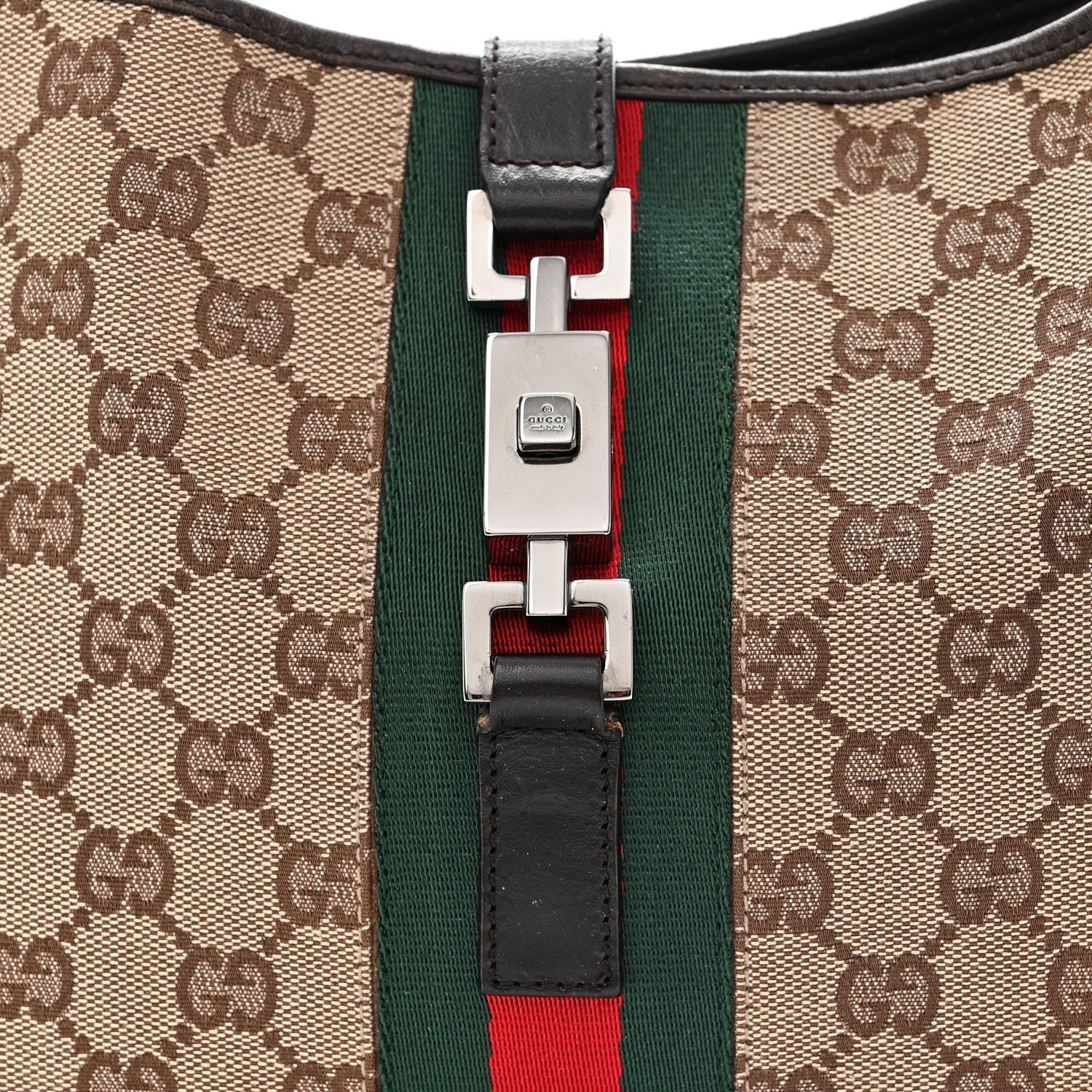 Gucci GG WEB JACKIE O Monogram Shoulder Bag