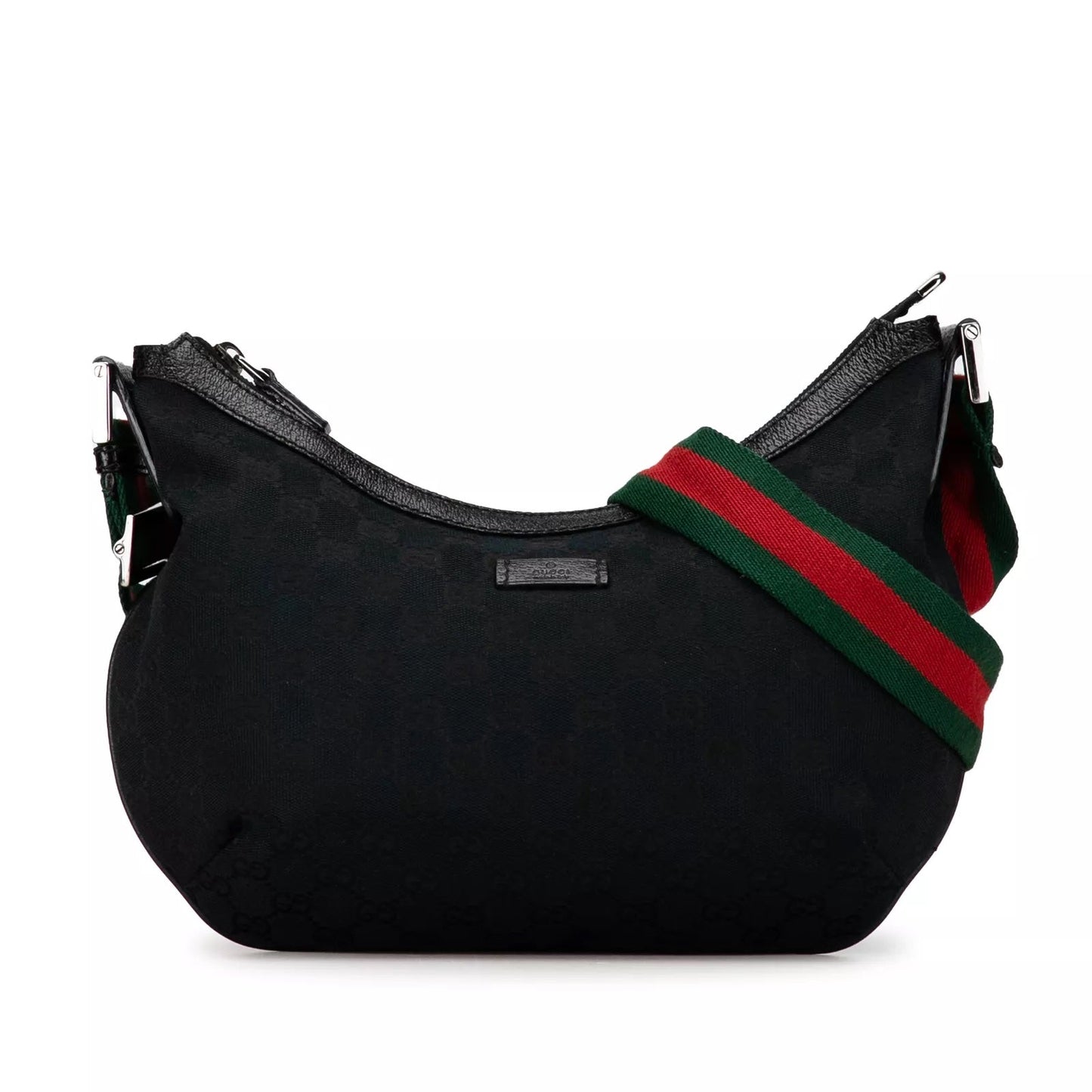 Gucci GG WEB HALF MOON Monogram Hobo Bag