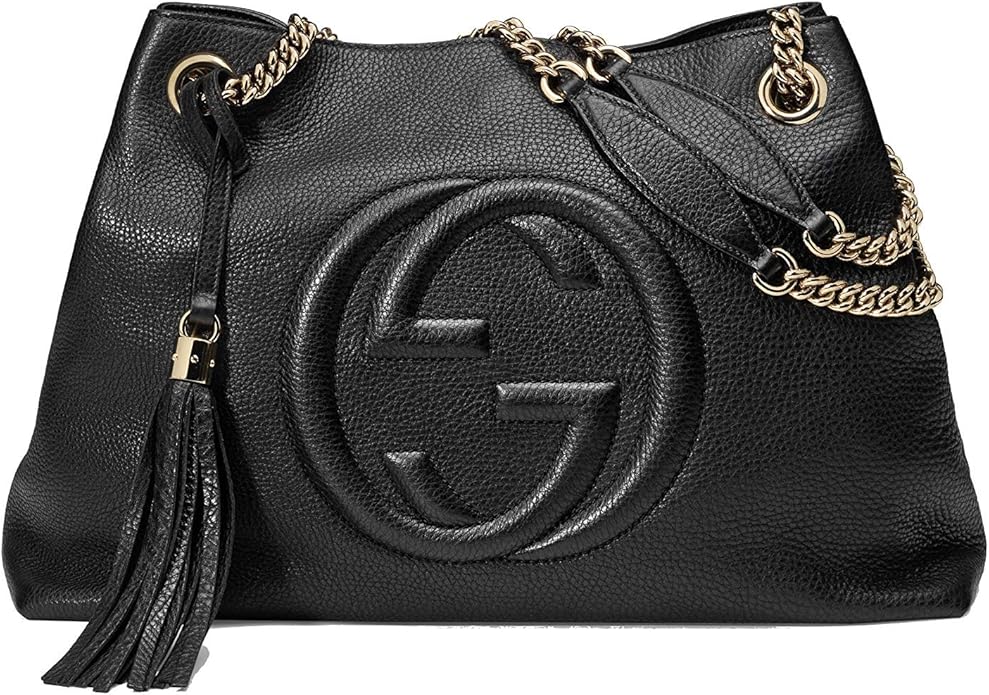Gucci PEBBLED SOHO Leather Calfskin Medium Chain Travel Bag