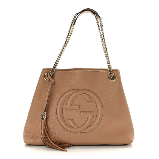 Gucci PEBBLED SOHO Calfskin Chain Shoulder Bag