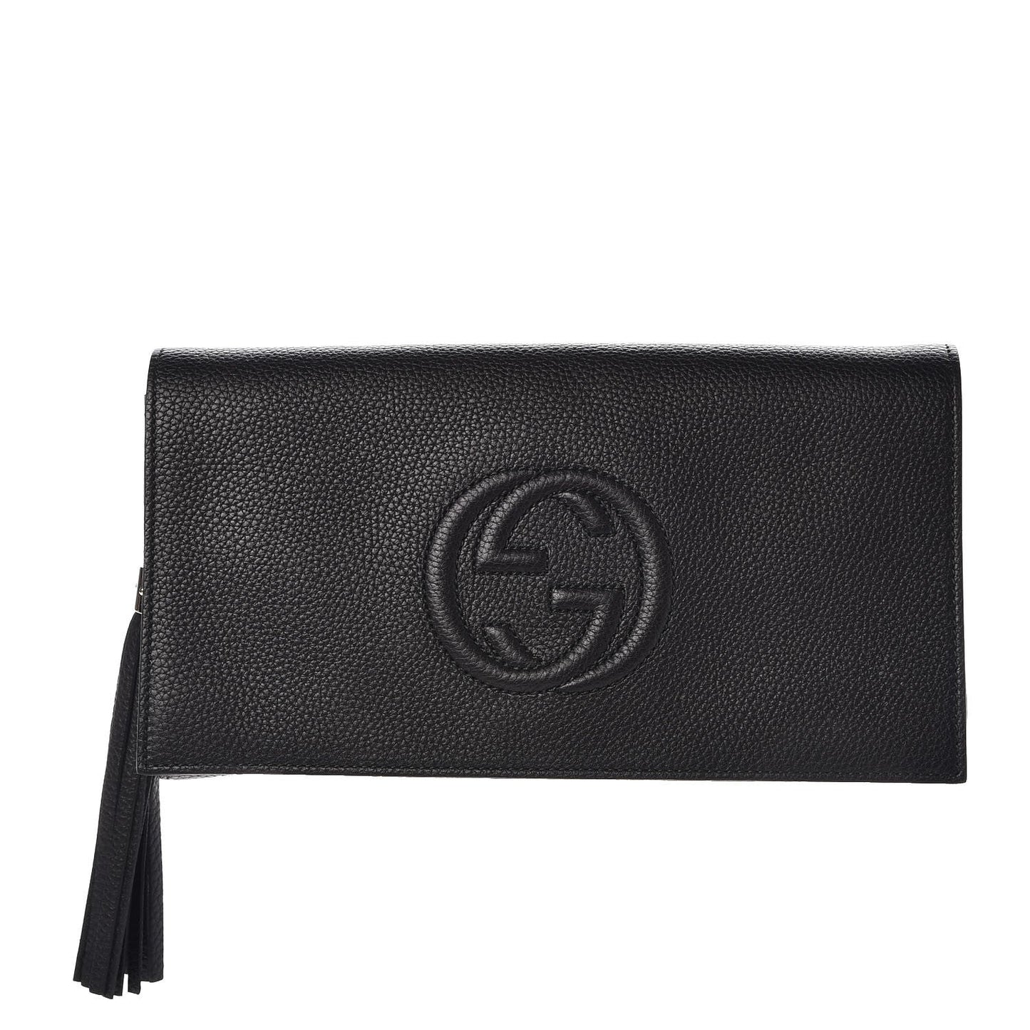 Gucci PEBBLED SOHO Leather Calfskin Medium Clutch Bag