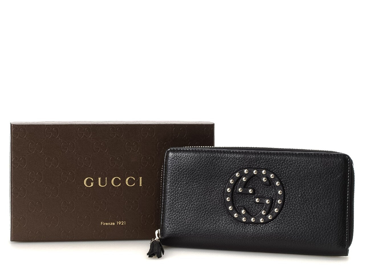 Gucci SOHO STUDDED Leather Wallet Case