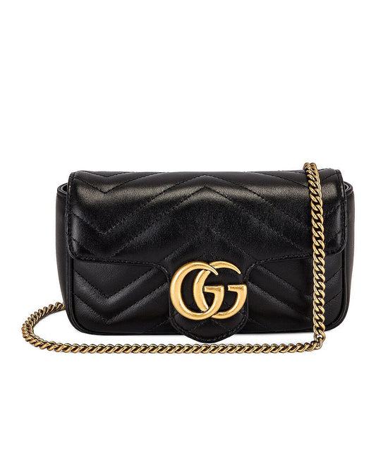 Gucci GG MARMONT SUPER Leather Mini Travel Bag