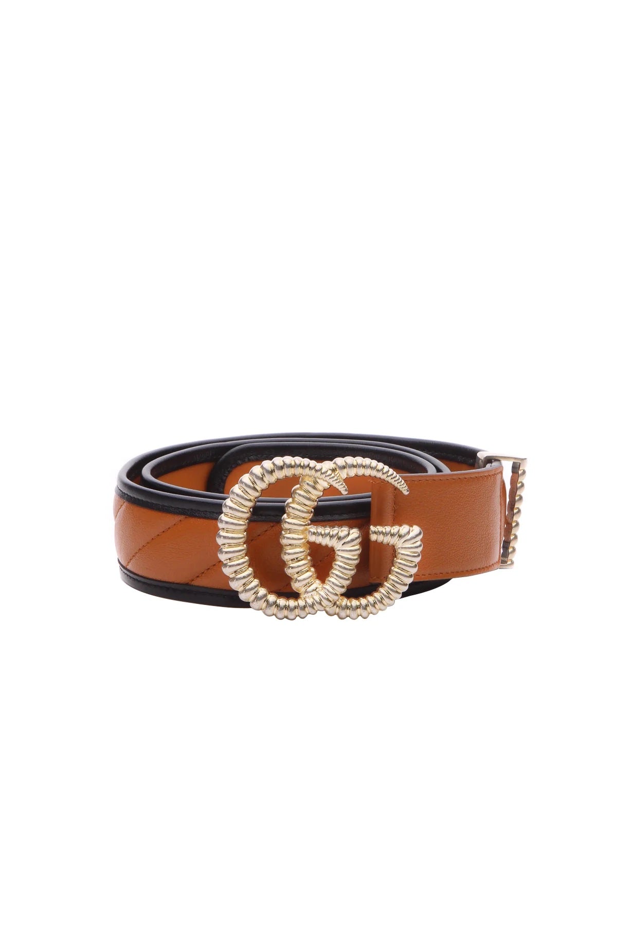 Gucci GG MARMONT TORCHON DIAGONAL Quilted Leather Belt