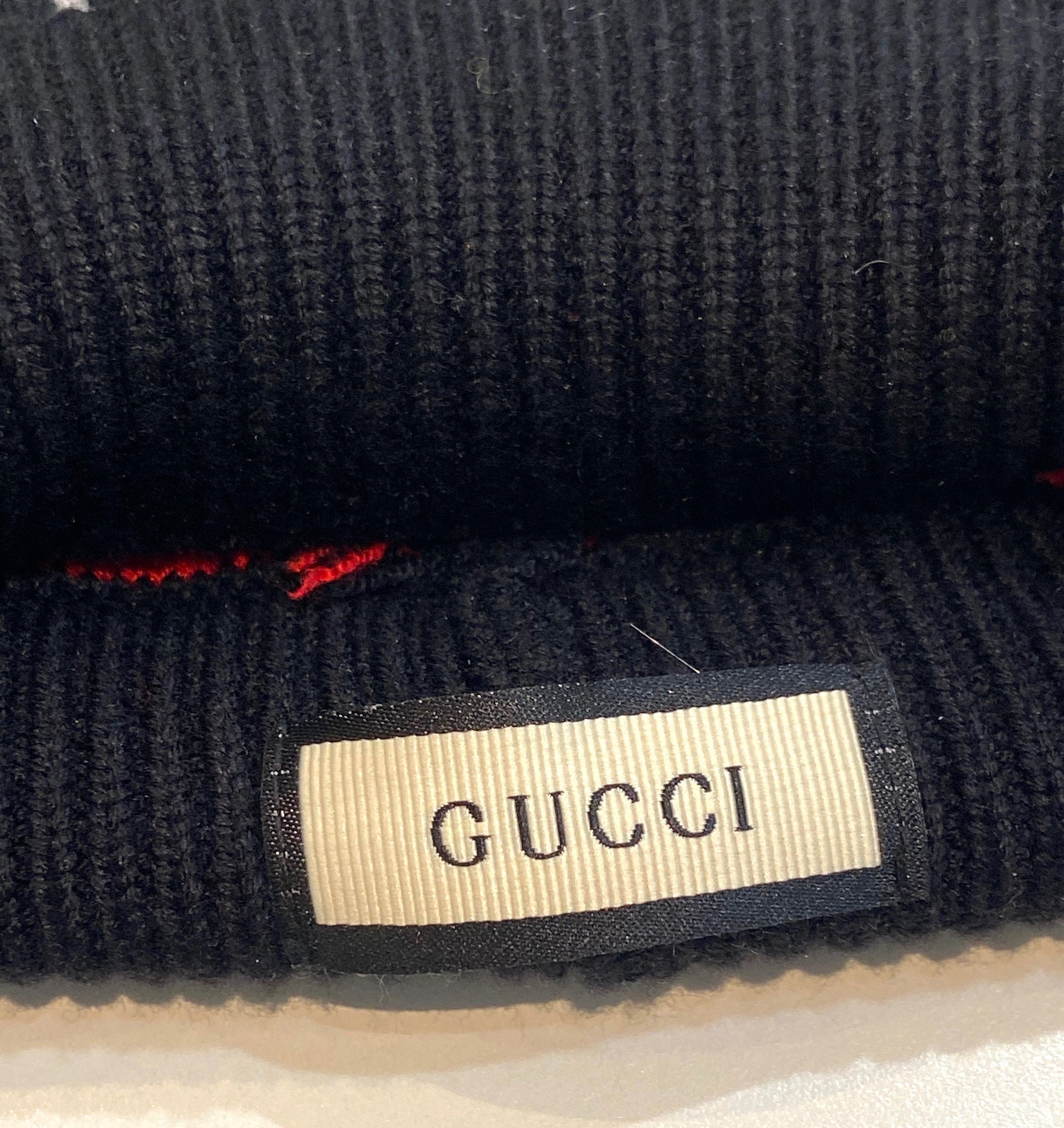 Gucci JACQUARD WEB BEANIE Monogram Wool Apparel